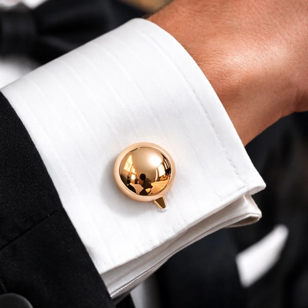 Vintage Gold Tone Tuxedo Dress Set Cufflinks & Studs Mid Century Minimalist